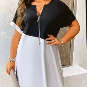 Black & White Zippered Dress